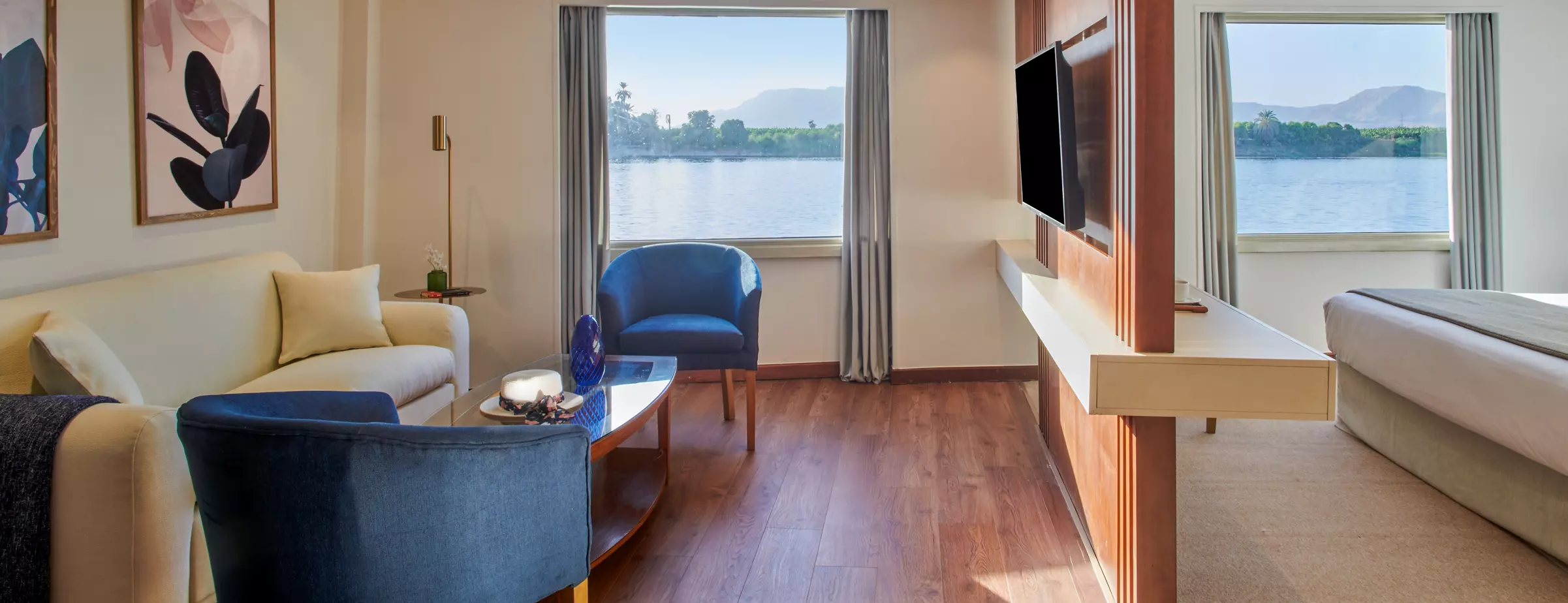 Cabin aboard the Mövenpick MS Royal Lotus Nile cruise